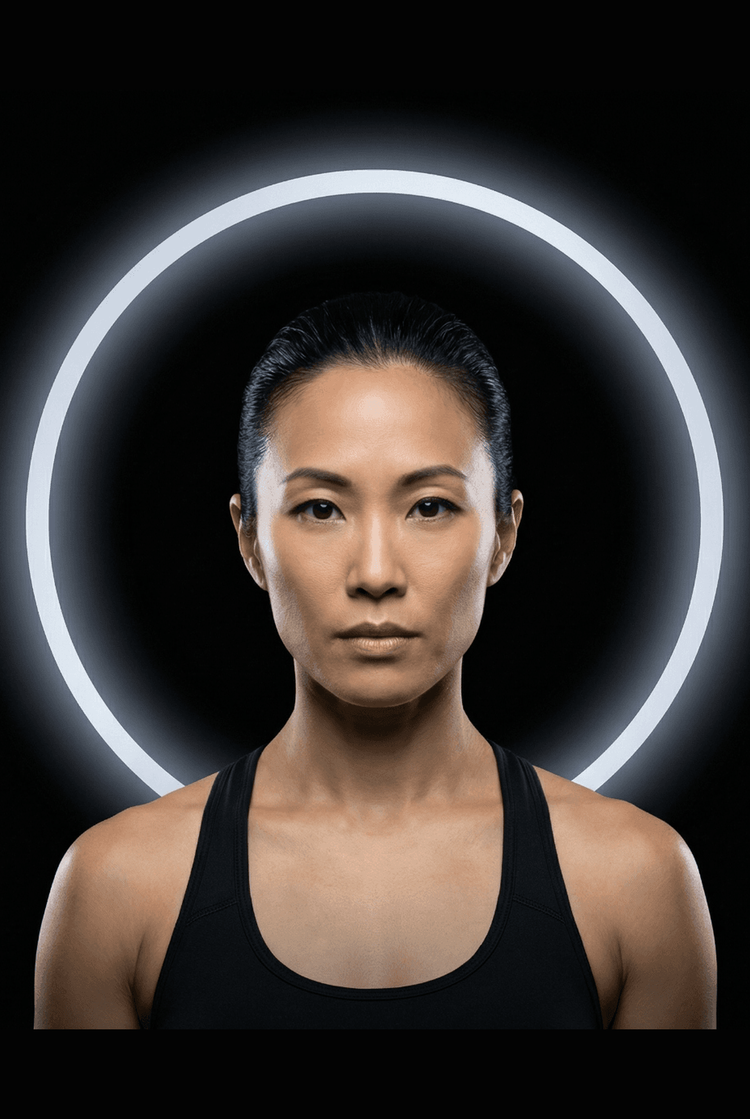 Equinox Coach Maya Chen, The Strength Builder specialist, in a premium editorial portrait focusing on high-performance movement.